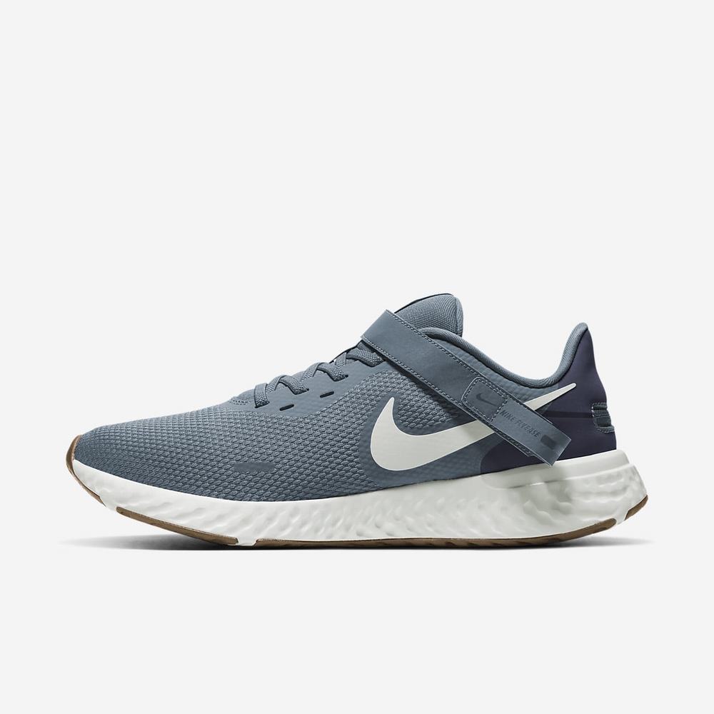 Chaussure De Running Nike Revolution 5 FlyEase Bleu 1379-062 Ozone Blue/Obsidian/Gum Medium Brown/Photon Dust Homme | DKO-95381411